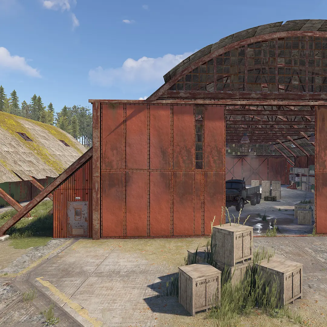 Airfield hangars are popular with looters