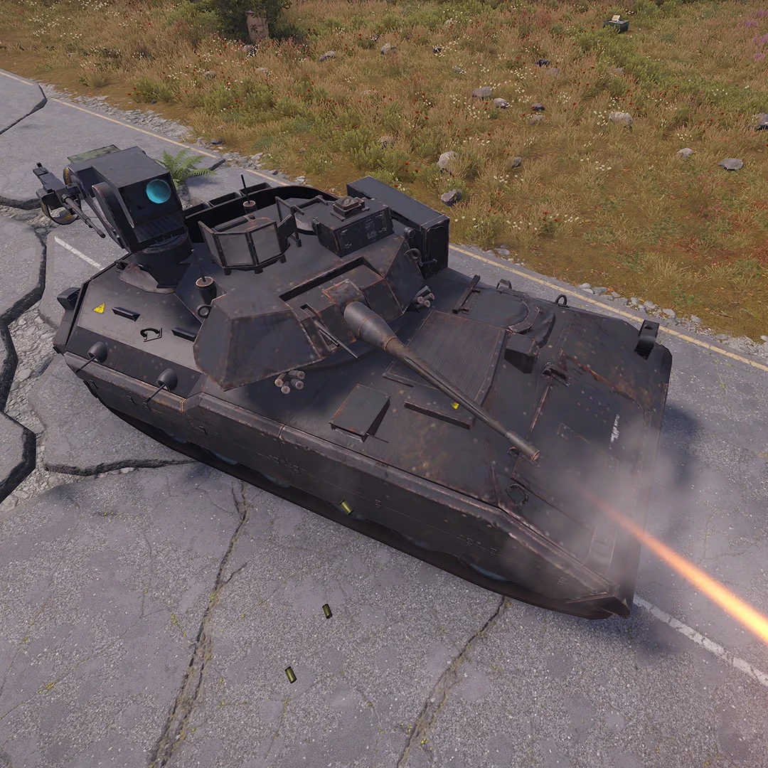 The Bradley firing its main cannon.