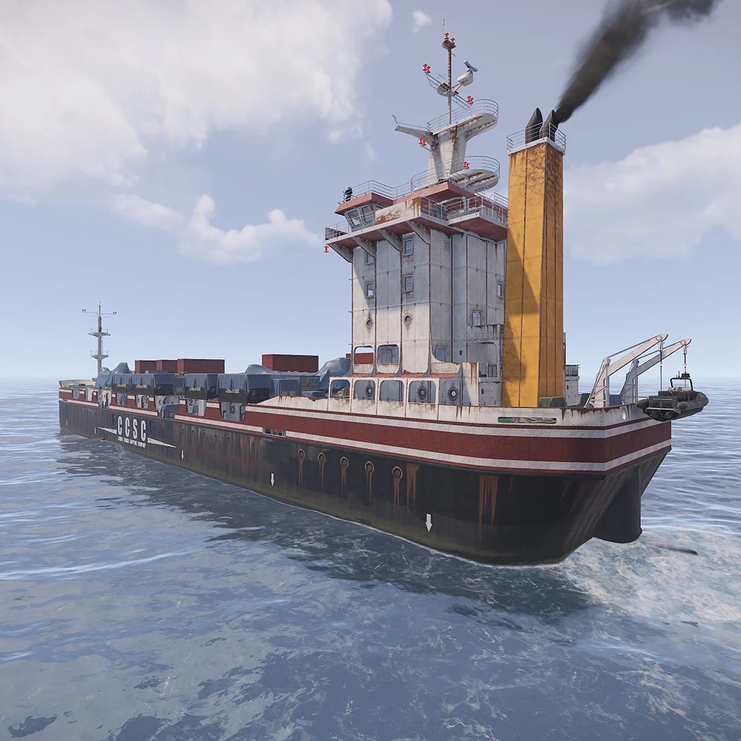 The Cargoship sailing peacefully at sea.