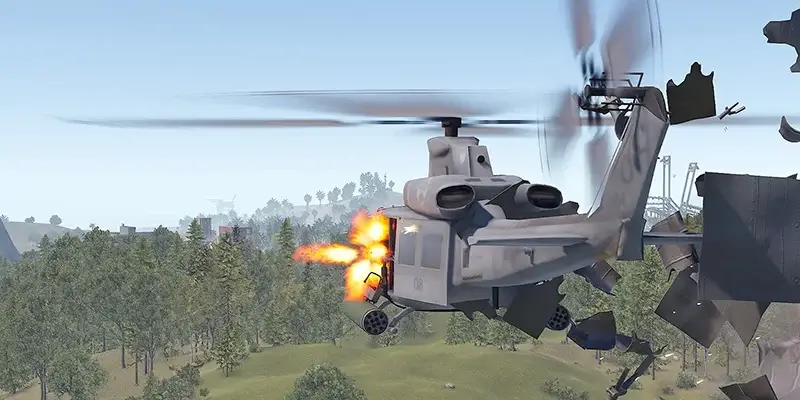 The Patrol Helicopter flying past